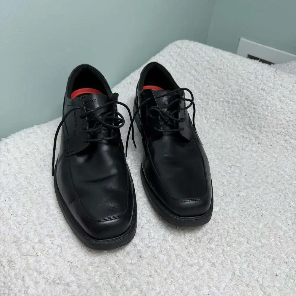 Rockport Mens Leather Apron Toe Lace-Up Dress Shoes Black A13013 SIZE 17 Big Man